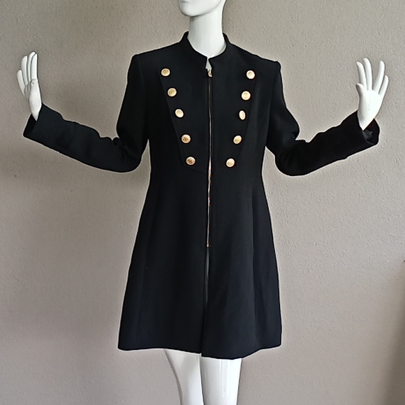 Forever New Jackets & Blazers - Forever New Black coat with gold buttons size 12